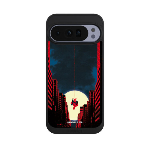 Google Pixel 10 Pro XL NIVOpure Spider-Man Marvel between Skyscrapers