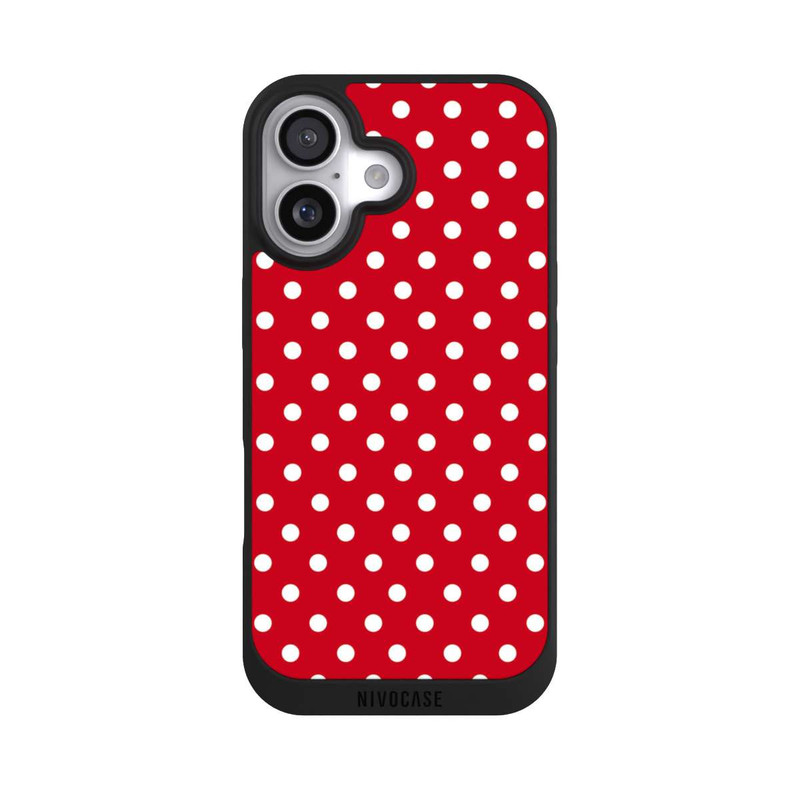 iPhone 17 NIVOpure Polka Dots Dark Red and White