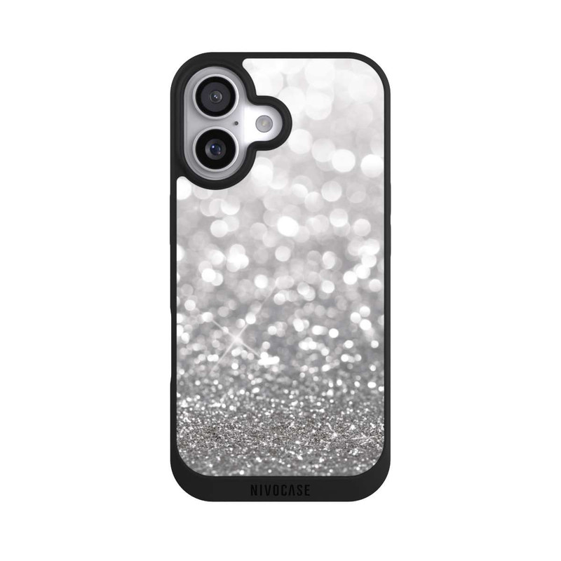 iPhone 17 NIVOpure Pluie de Paillettes Argentées Look