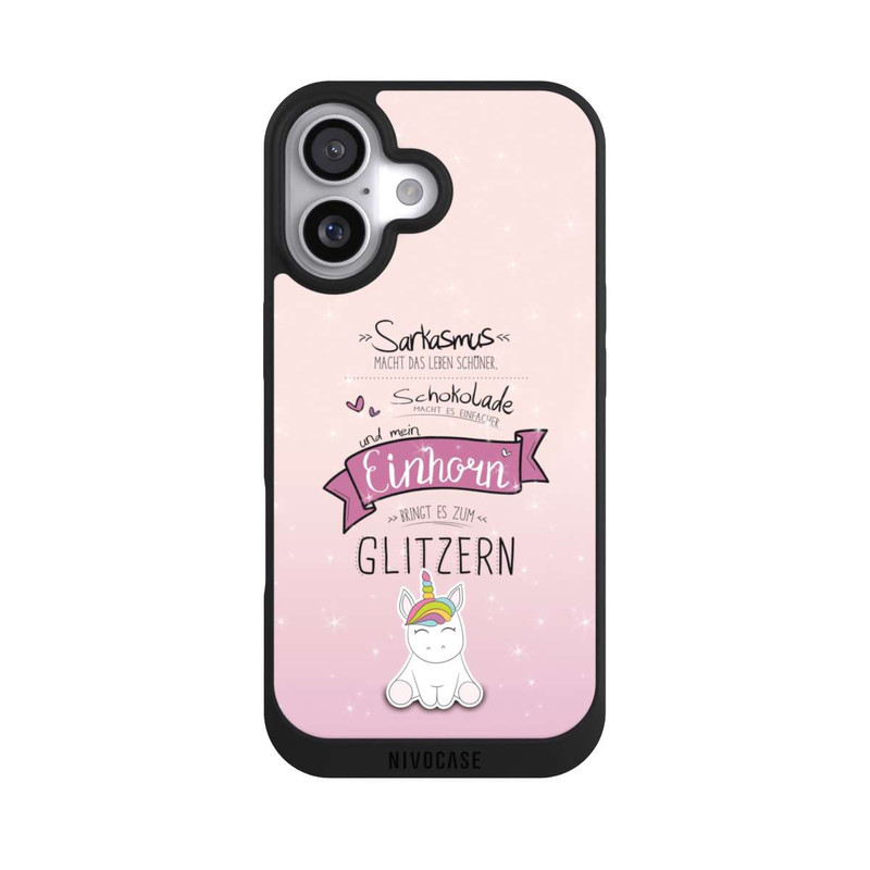 iPhone 17 NIVOpure Einhorn Glitzer Spruch