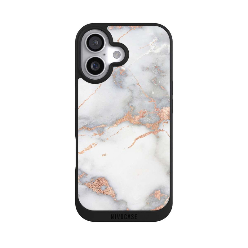iPhone 17 NIVOpure Weißer und goldener Marmorlook