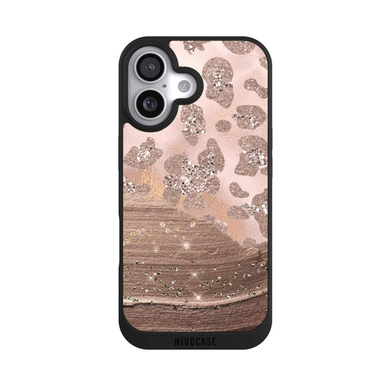 iPhone 17 NIVOpure Léopard argenté pailleté