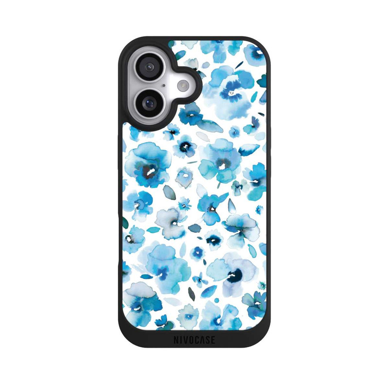 iPhone 17 NIVOpure Fleurs tropicales bleues