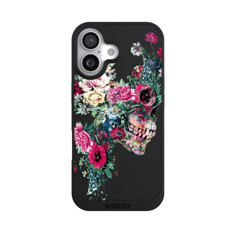 iPhone 17 NIVOpure Blumen-Totenkopf transparent