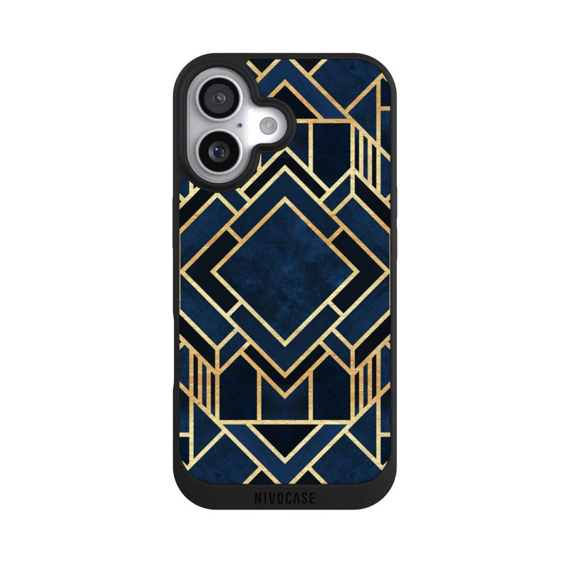 iPhone 17 NIVOpure Kunst Deko Blau Golddruck
