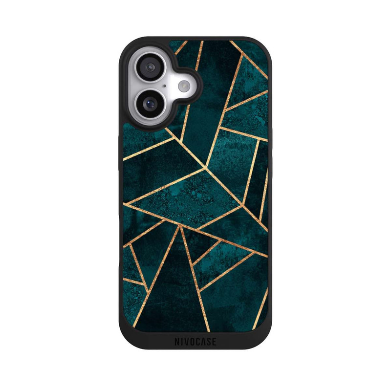 iPhone 17 NIVOpure Tief Blaugrün Stein Gold Druck