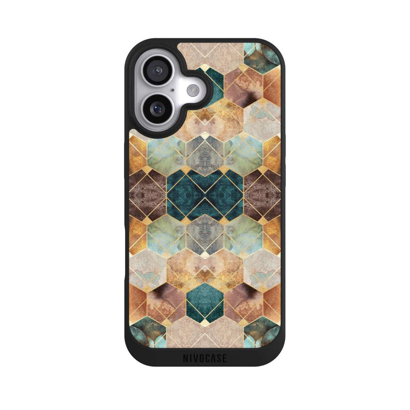 iPhone 17 NIVOpure Naturfarbene Sechsecke und Diamanten