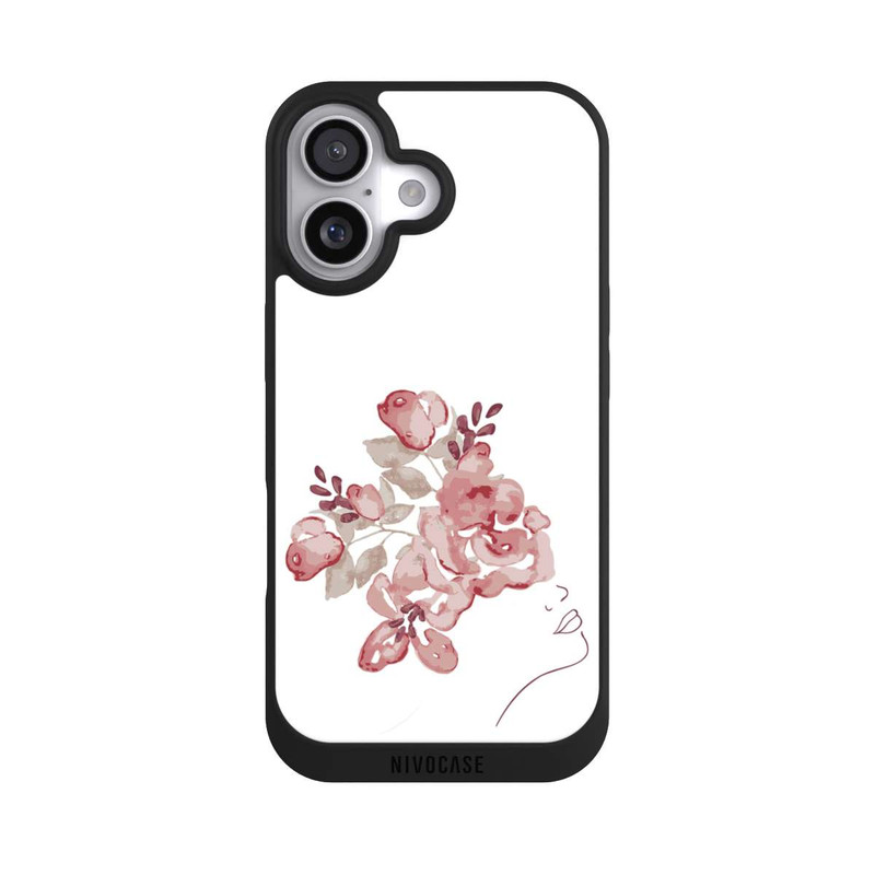 iPhone 17 NIVOpure Line Art Fleurs de visage de femme