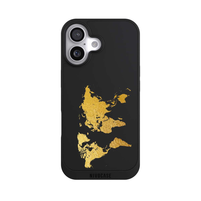 iPhone 17 NIVOpure Weltkarte Gold Transparent