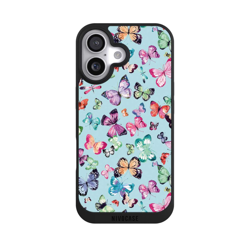 iPhone 17 NIVOpure Schmetterlinge rosa orange blau