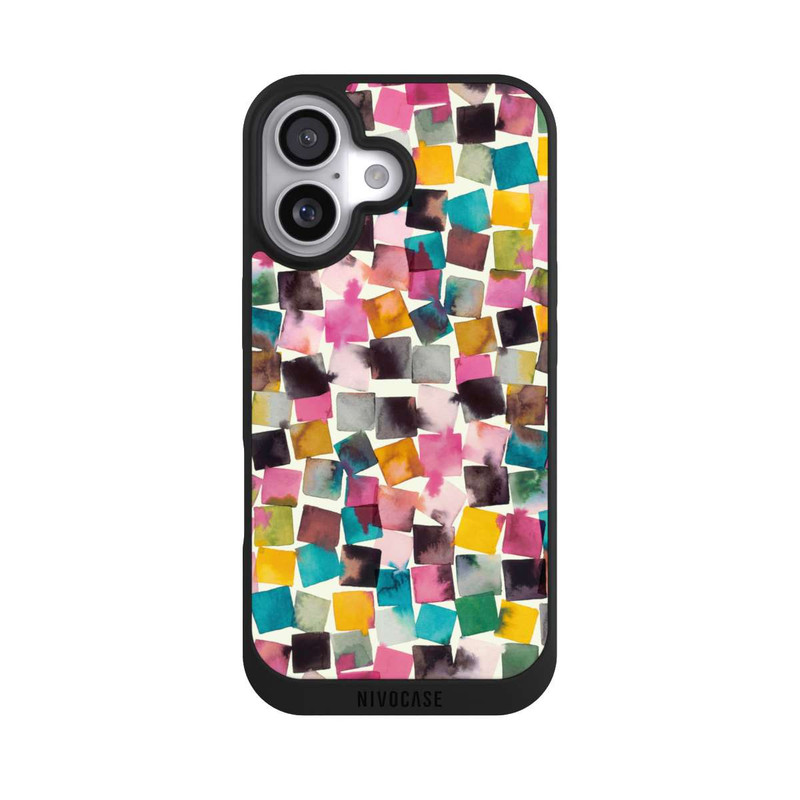 iPhone 17 NIVOpure Aquarell geometrische Plaids rosa