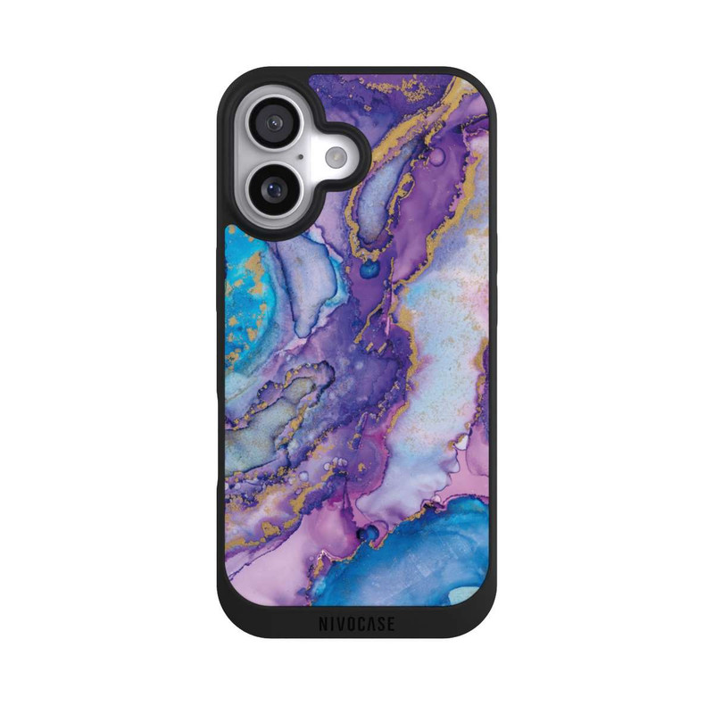 iPhone 17 NIVOpure Encre tourbillonnante violette et bleue