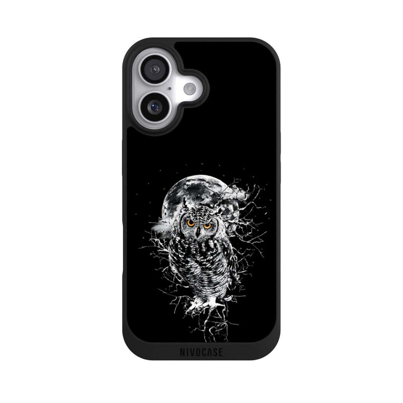 iPhone 17 NIVOpure Chouette en noir et blanc