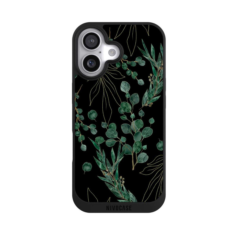 iPhone 17 NIVOpure Feuilles d'Eucalyptus Fond Noir
