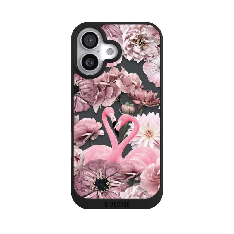 iPhone 17 NIVOpure Flamants roses en motif de fleurs