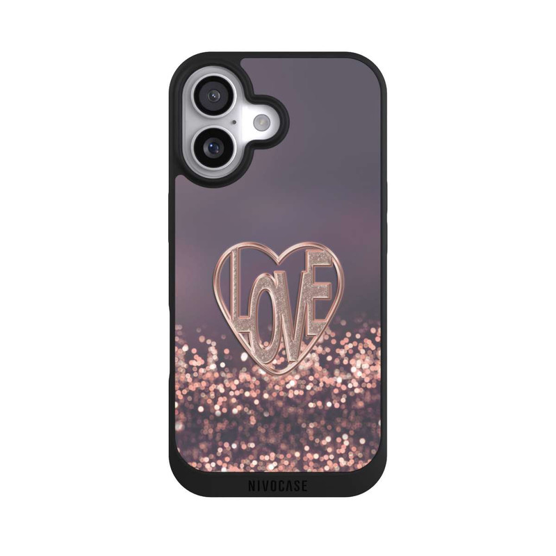 iPhone 17 NIVOpure LOVE Rose Pailleté