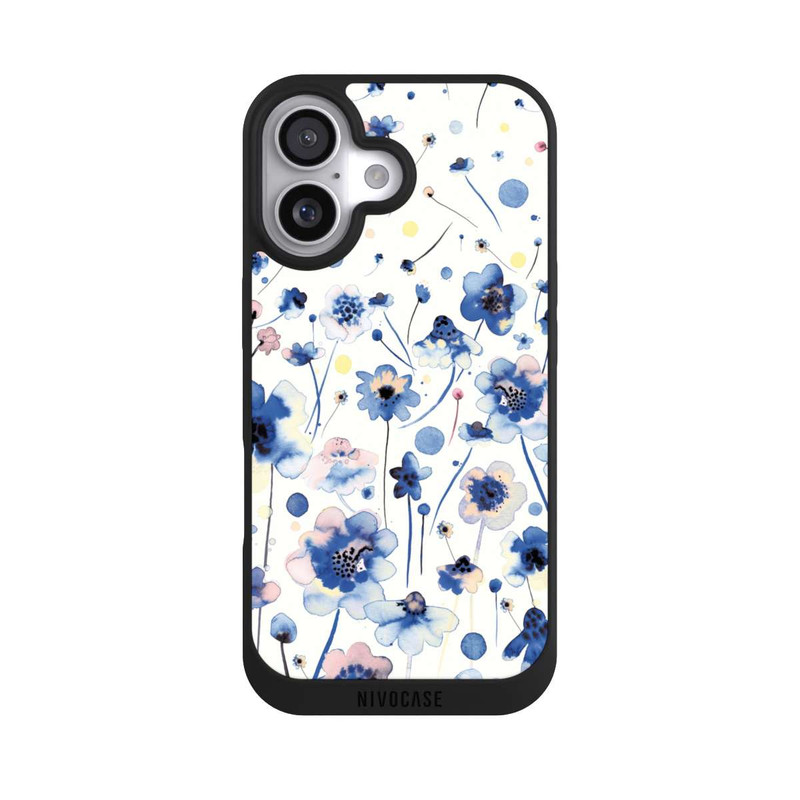 iPhone 17 NIVOpure Aquarelltinte blaue Blumen