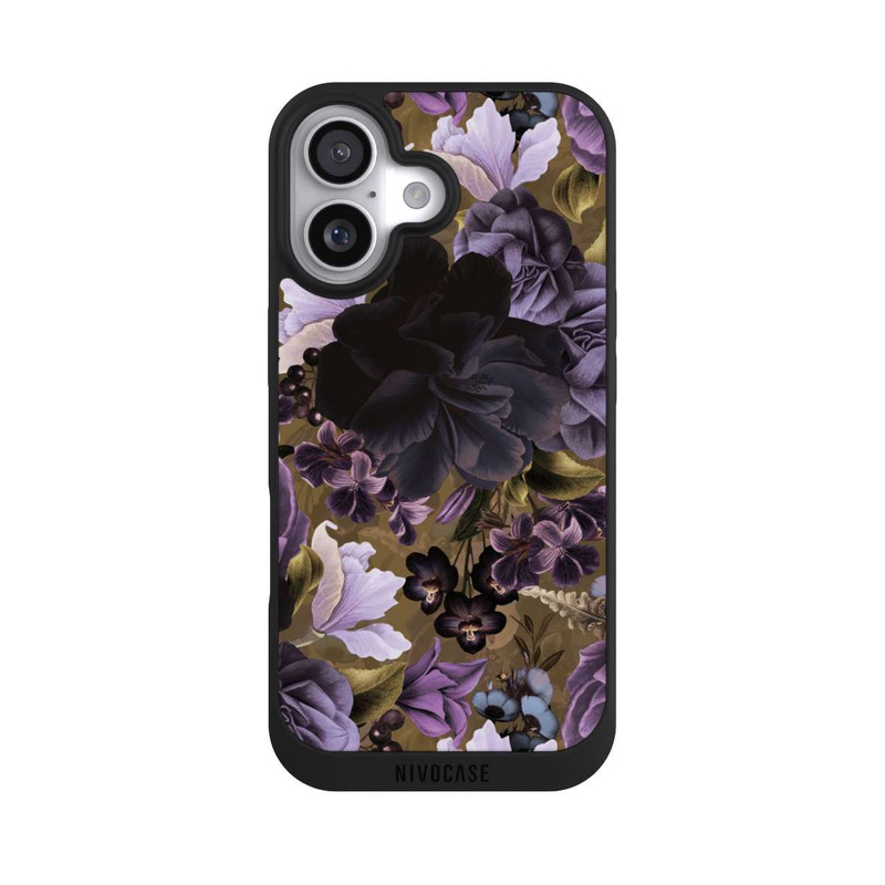 iPhone 17 NIVOpure Fleurs vintage violettes et dorées