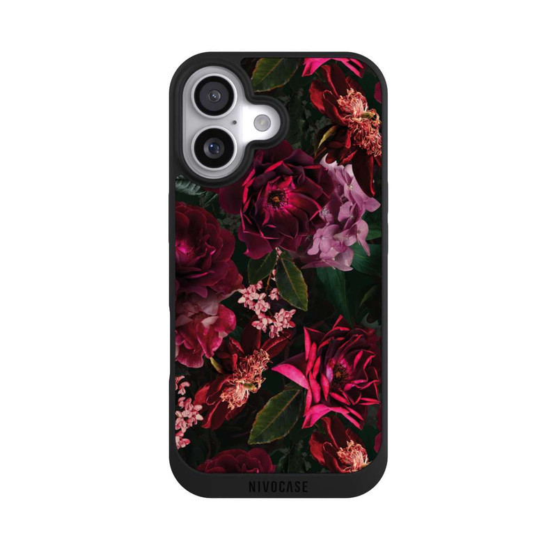 iPhone 17 NIVOpure Dunkelrote und rosa Blüten