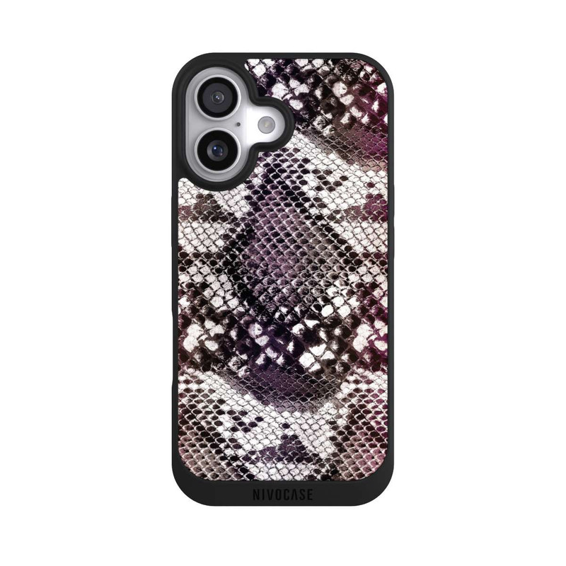 iPhone 17 NIVOpure Burgunderfarbenes Schlangenhaut-Muster