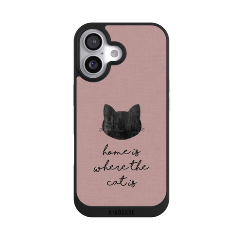  NIVOpure Home Is Where The Cat Is - Noir sur rose