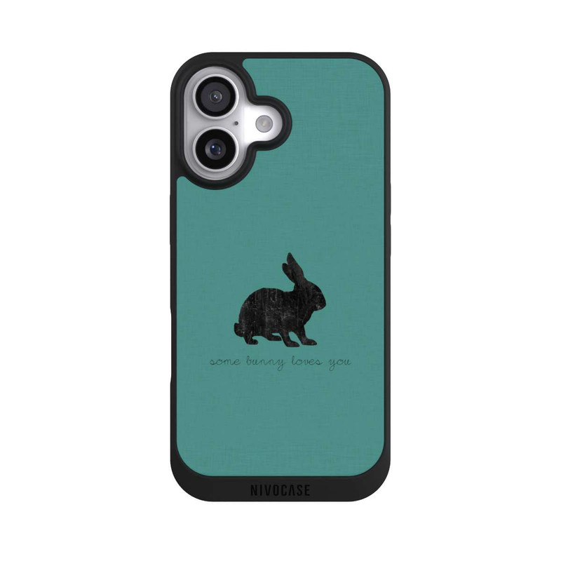iPhone 17 NIVOpure Some Bunny Loves You - Black on Turquoise