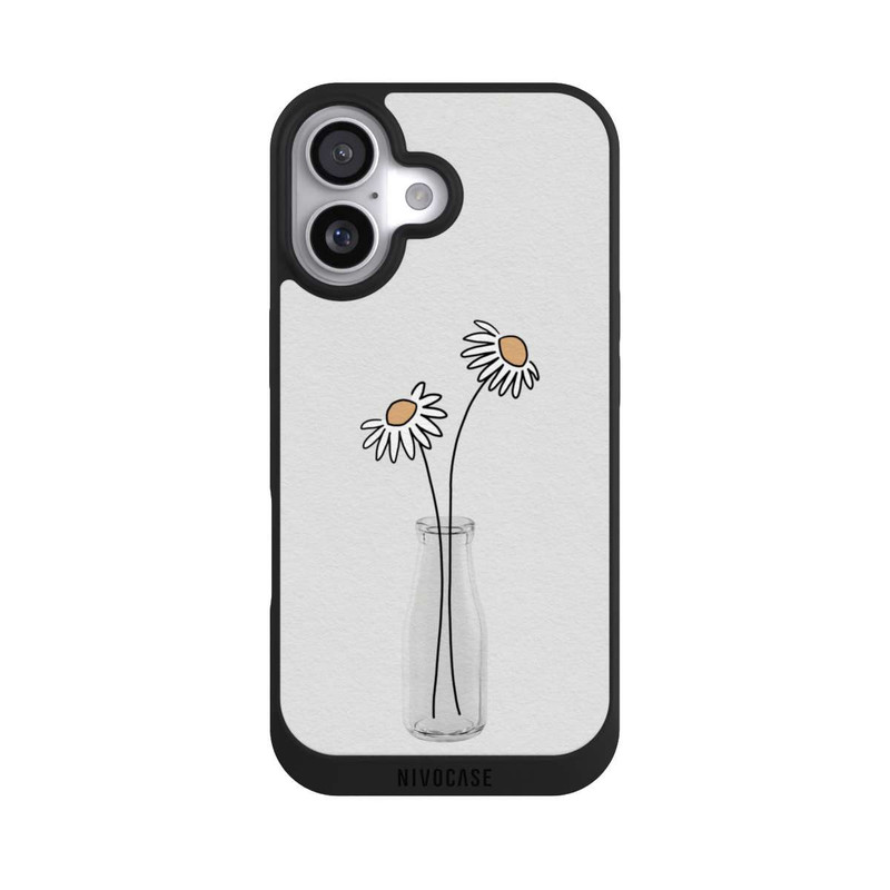 iPhone 17 NIVOpure Stillleben mit weißen Gänseblümchen