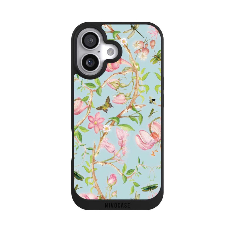 iPhone 17 NIVOpure Vintage botanische Blumen in blau