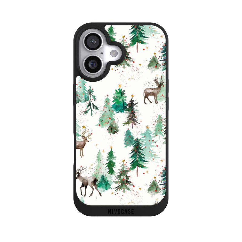 iPhone 17 NIVOpure Hirsche und Winterweihnachtsbäume