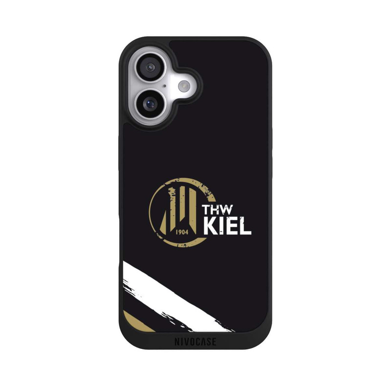 iPhone 17 NIVOpure THW Kiel Logo und Streifen Gold