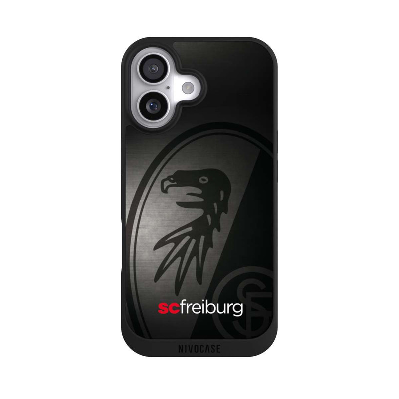 iPhone 17 NIVOpure Dot Metall Hintergrund mit dem Schriftzug SC Freiburg