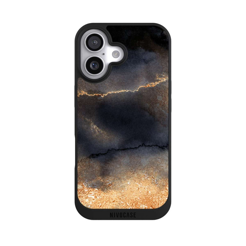 iPhone 17 NIVOpure Schwarzer Marmor Goldstaub Look