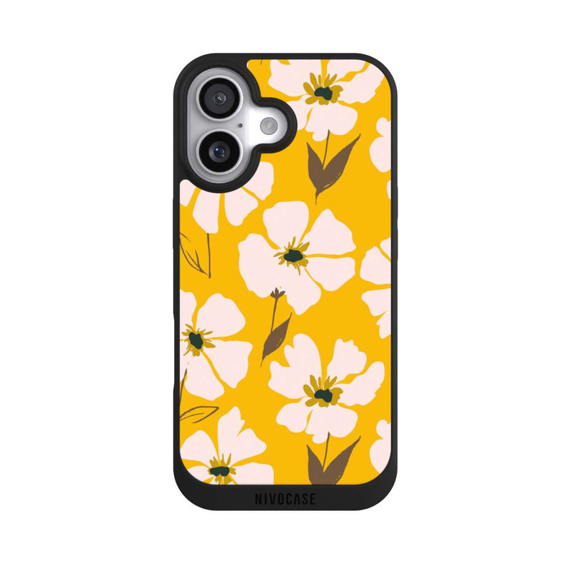 iPhone 17 NIVOpure Blumenwiese auf Gelb Ocker