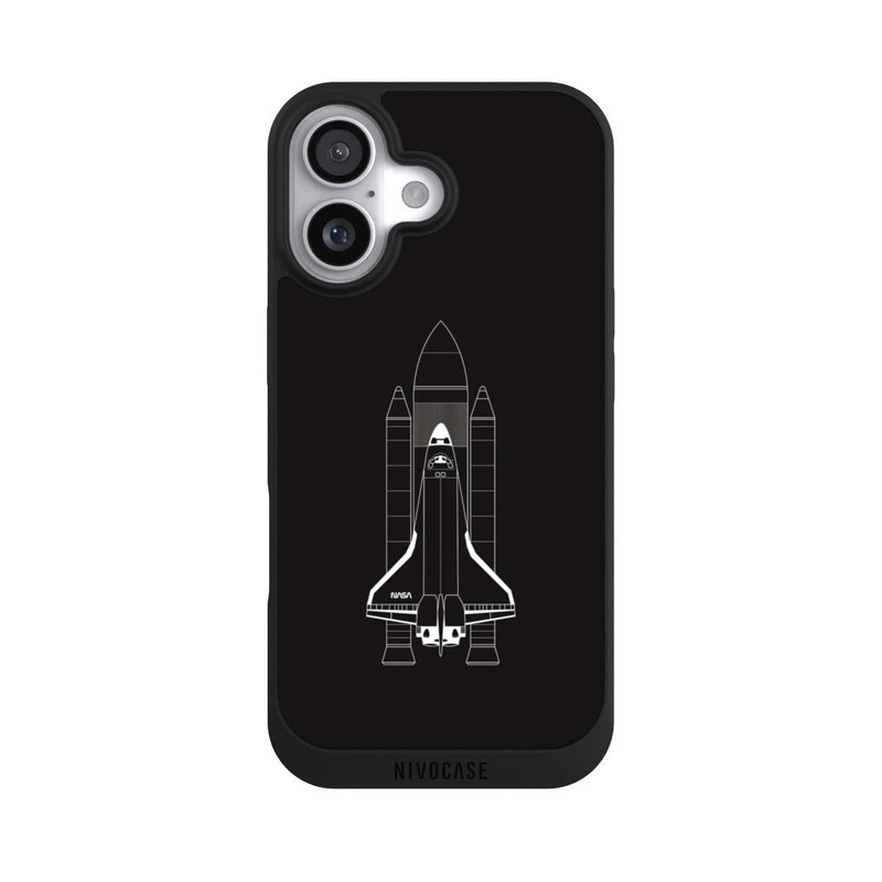 iPhone 17 NIVOpure Space Shuttle Weiß auf Schwarz