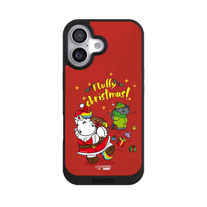iPhone 17 NIVOpure Pummeleinhorn Fluffy Christmas Rot