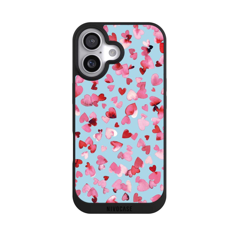 iPhone 17 NIVOpure Saint Valentin Amour Coeurs Rose Bleu