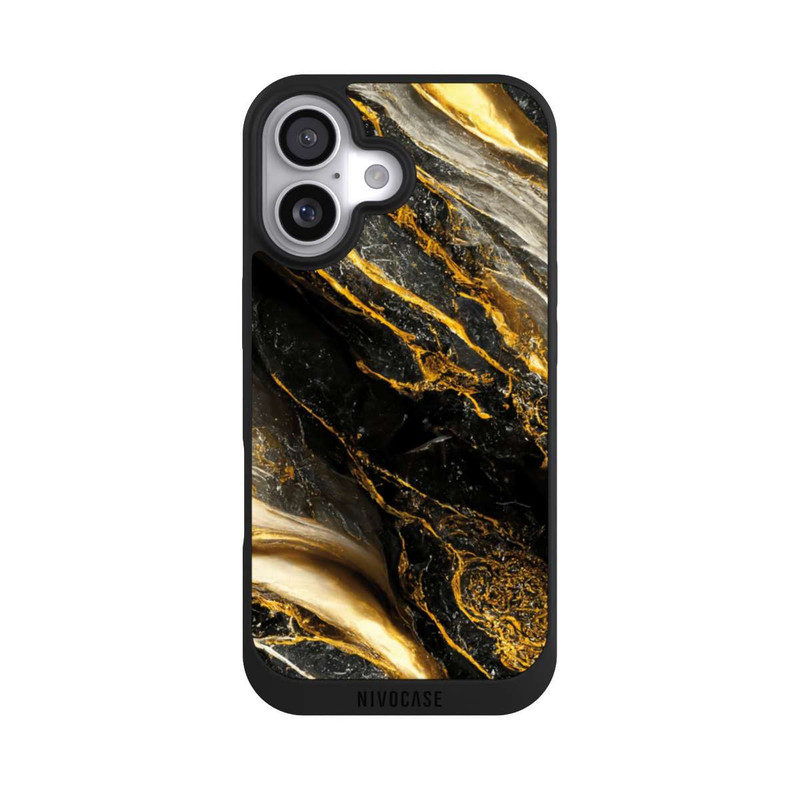 iPhone 17 NIVOpure Couches d'impression en marbre noir et or