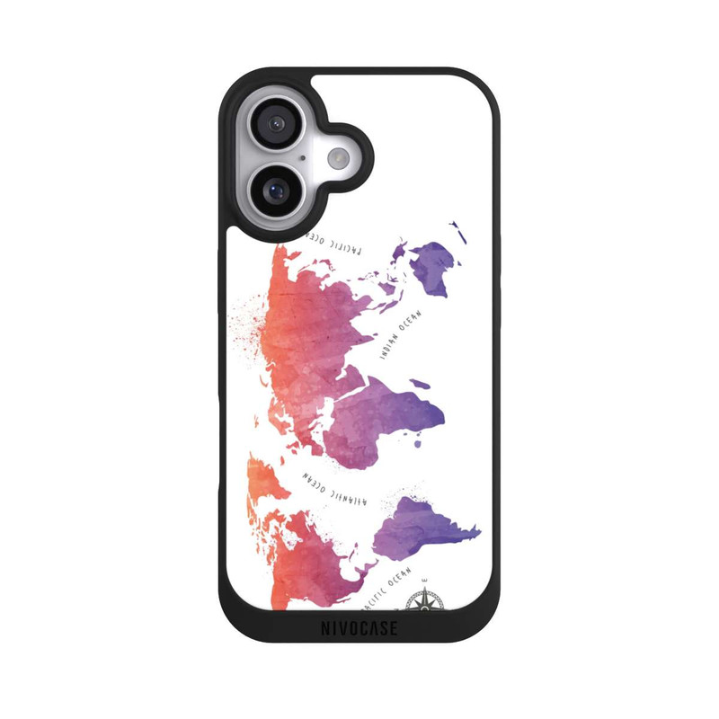 iPhone 17 NIVOpure Worldmap (Watercolor) white
