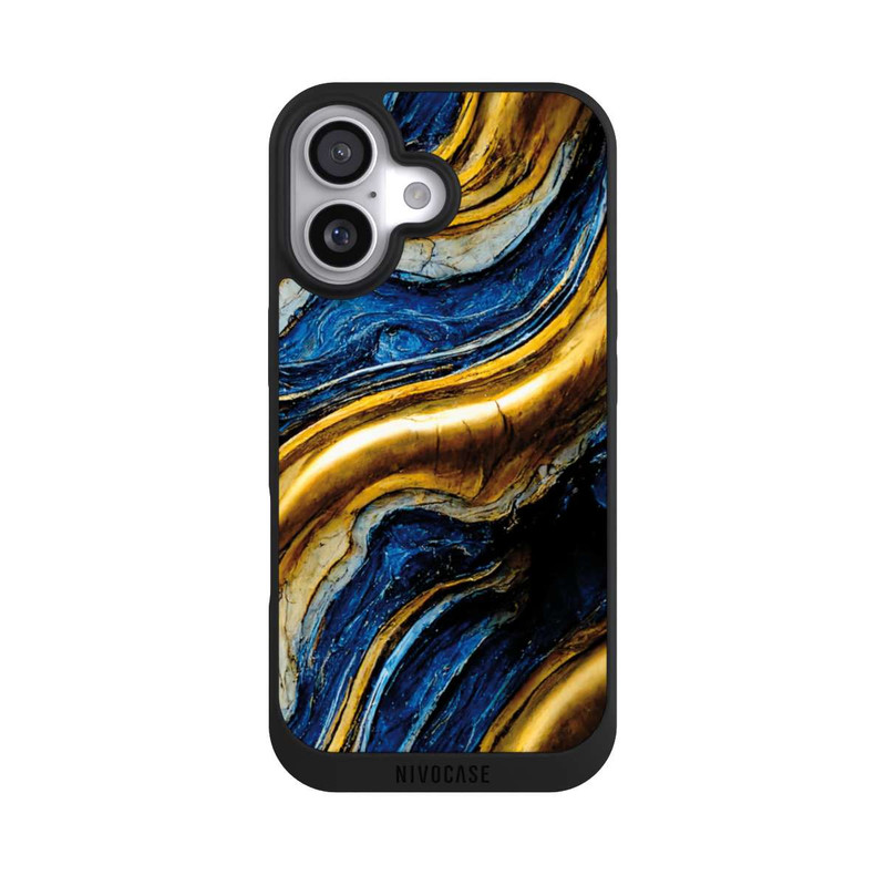 iPhone 17 NIVOpure Struktur im Royalblau- und Gold-Look