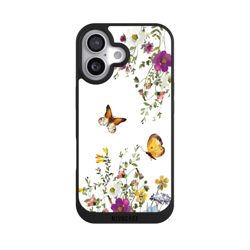 iPhone 17 NIVOpure Schmetterlinge und bunte Blumen