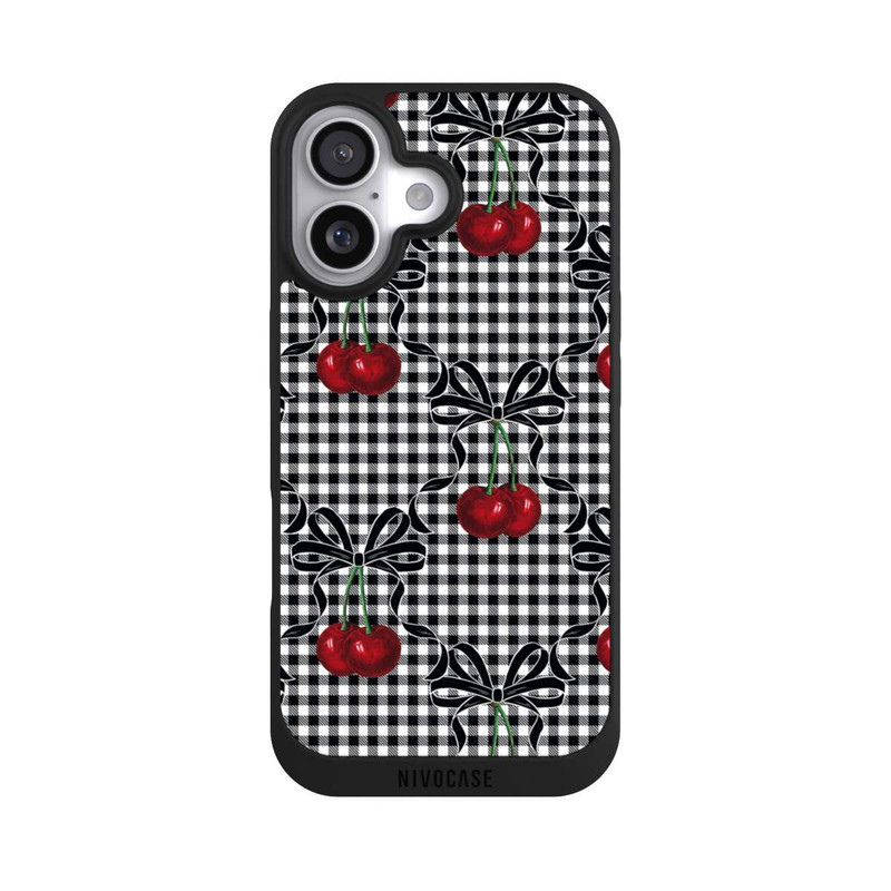iPhone 17 NIVOpure Motif cerise noir