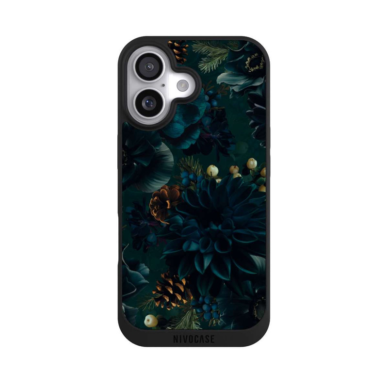 iPhone 17 NIVOpure Motif de fleurs vert et bleu