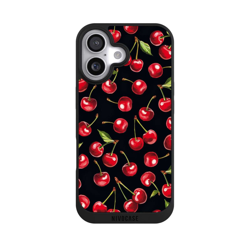 iPhone 17 NIVOpure Cherry Pattern Black with AI