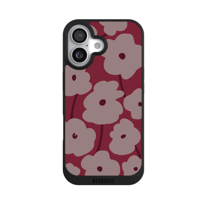 iPhone 17 NIVOpure Minimalistische Blumen Bordeaux