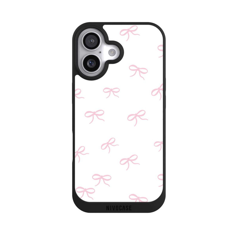 iPhone 17 NIVOpure Schleifen Muster Rosa Weiß