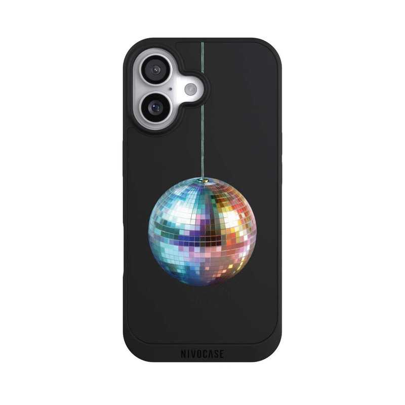 iPhone 17 NIVOpure Discokugel Party Blau Gold Transparent mit KI