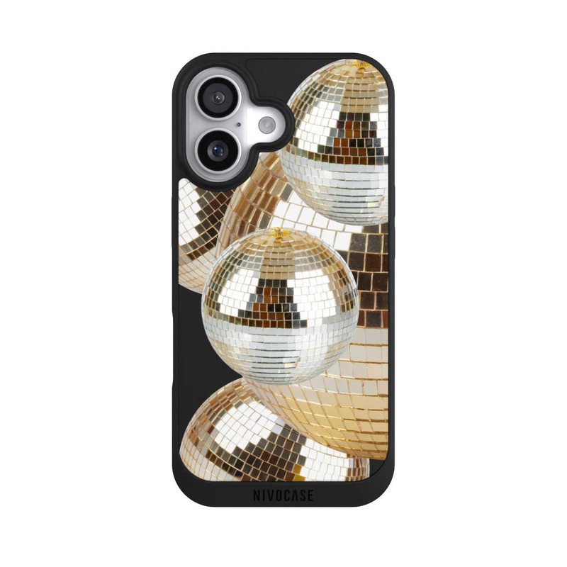 iPhone 17 NIVOpure Disco Ball Party Gold Transparent with AI