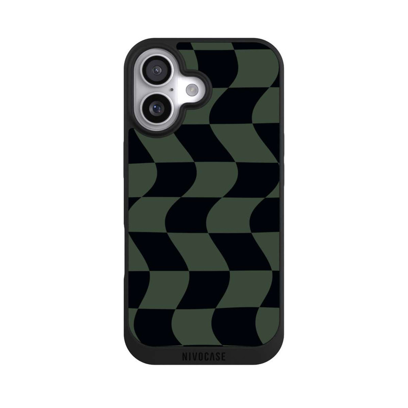 iPhone 17 NIVOpure Checked Pattern Green Black