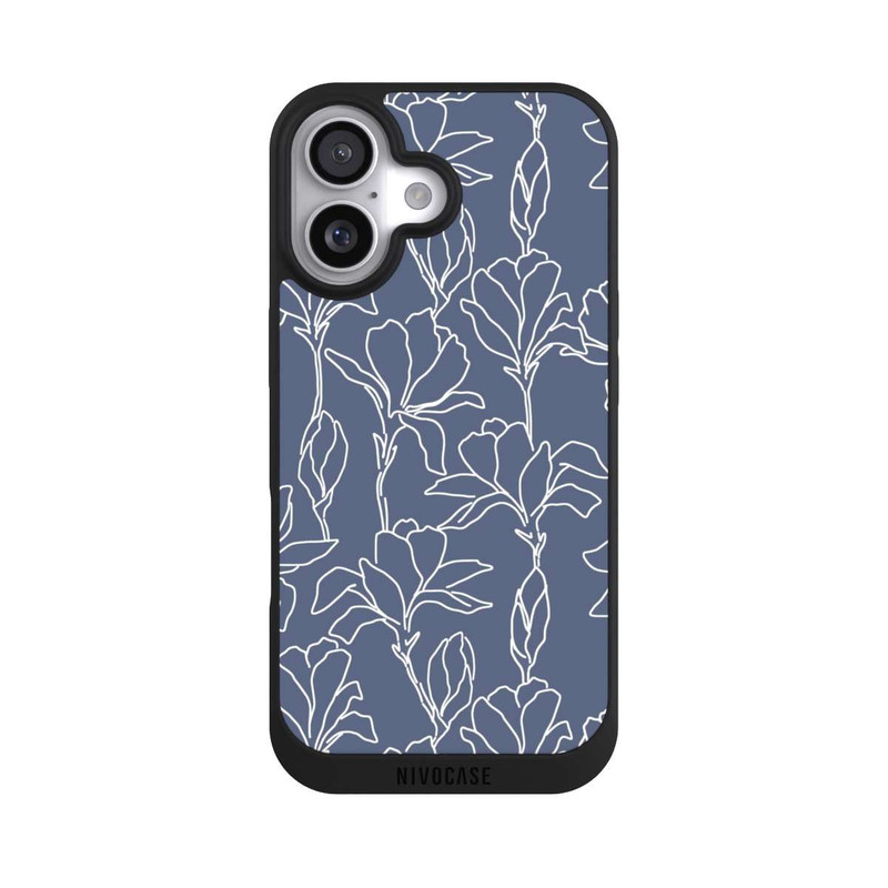 iPhone 17 NIVOpure Flower Silhouettes on Blue