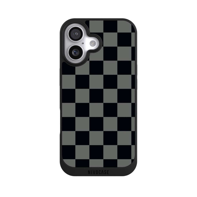 iPhone 17 NIVOpure Checked Pattern Black Grey